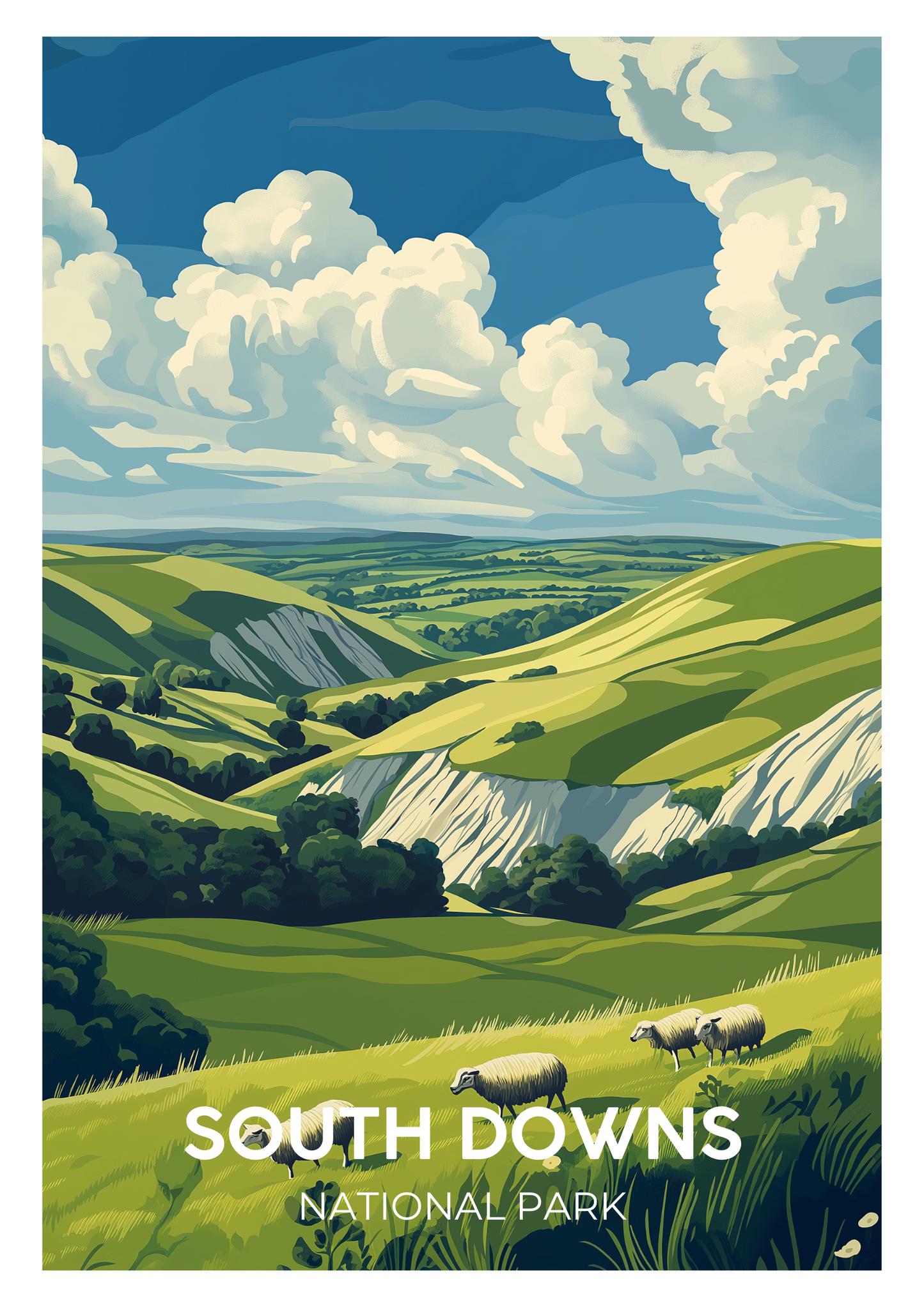 The Cotswolds, United Kingdom – Vintage Travel Poster