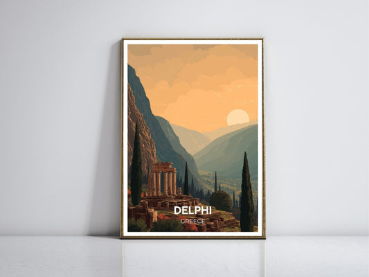 Delphi Greece framed vintage travel poster – Atlas Prints