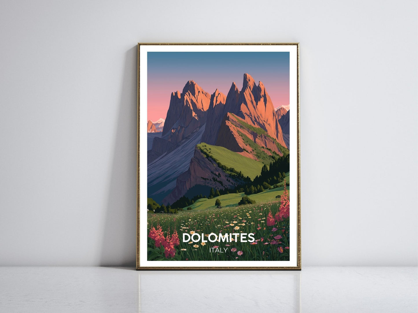 Dolomites Italy framed vintage travel poster – Atlas Prints