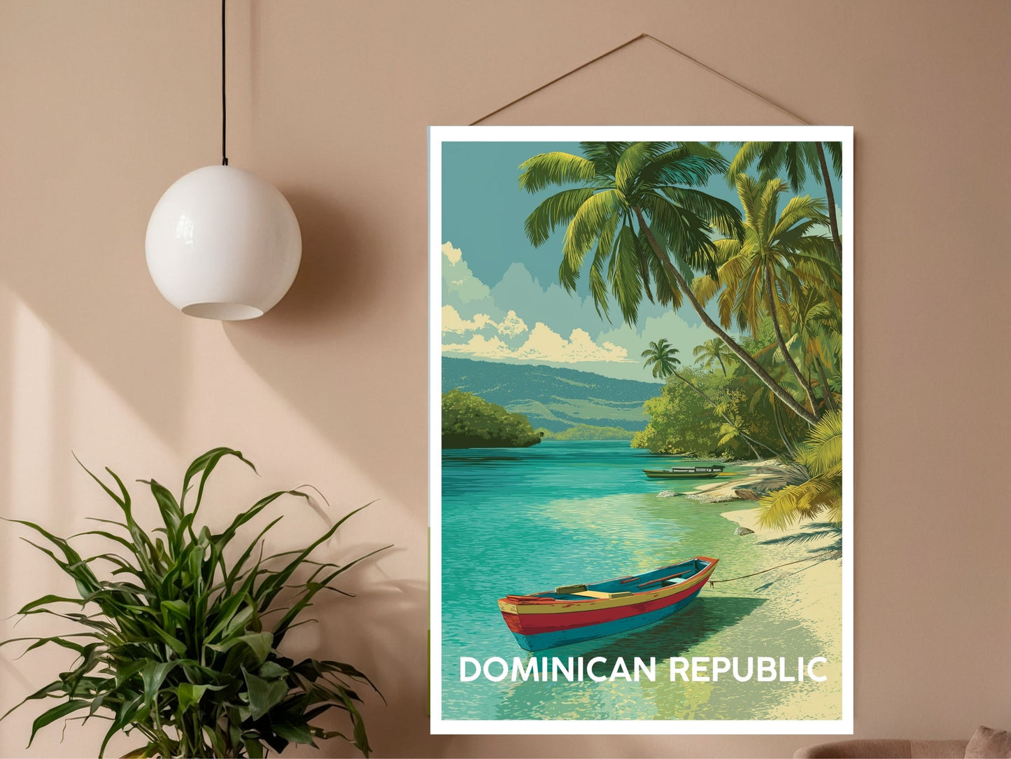 Close-up of Domincan Republic travel poster matte texture – Atlas Prints
