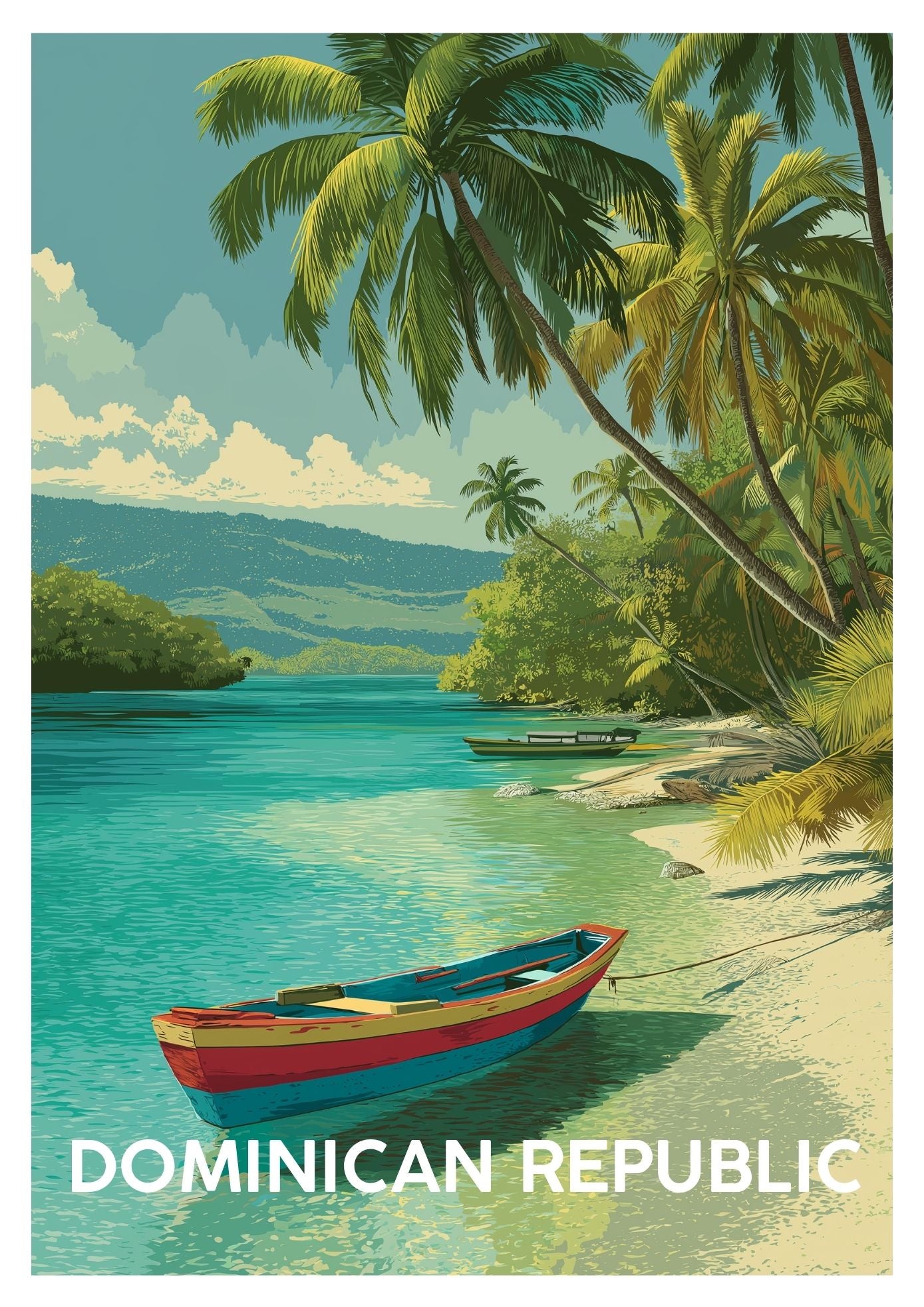 Vintage Domincan Republic travel poster wall art print – Atlas Prints