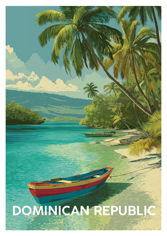 Vintage Domincan Republic travel poster wall art print – Atlas Prints