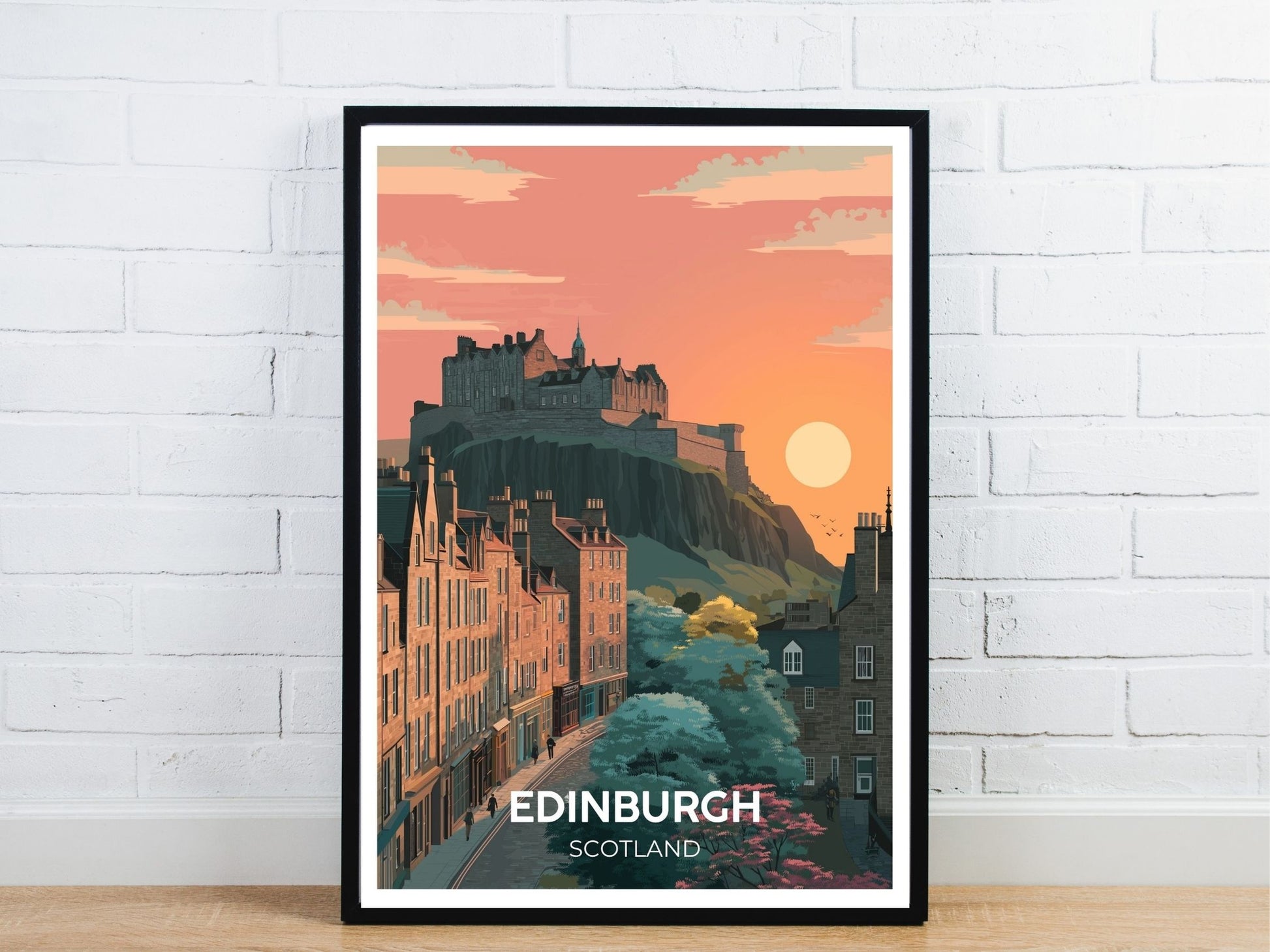 Minimal Edinburgh Scotland travel art poster – Atlas Prints