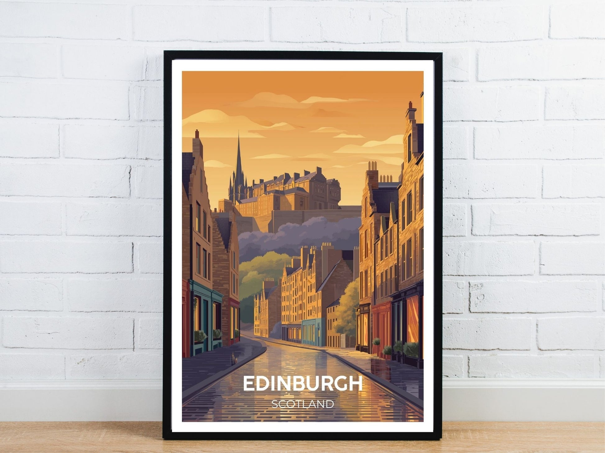Minimal Edinburgh Scotland travel art poster – Atlas Prints