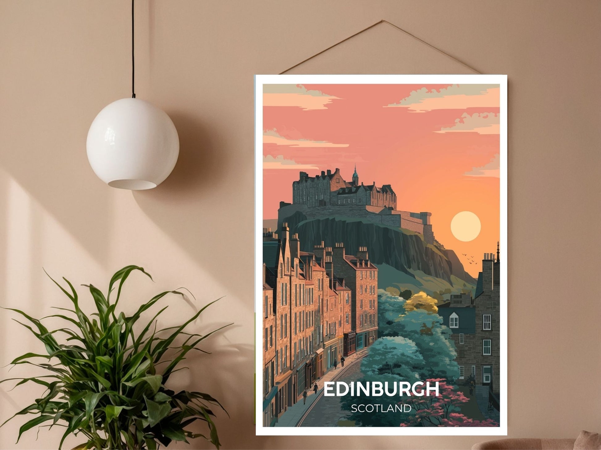 Close-up of Edinburgh Scotland travel poster matte texture – Atlas Prints