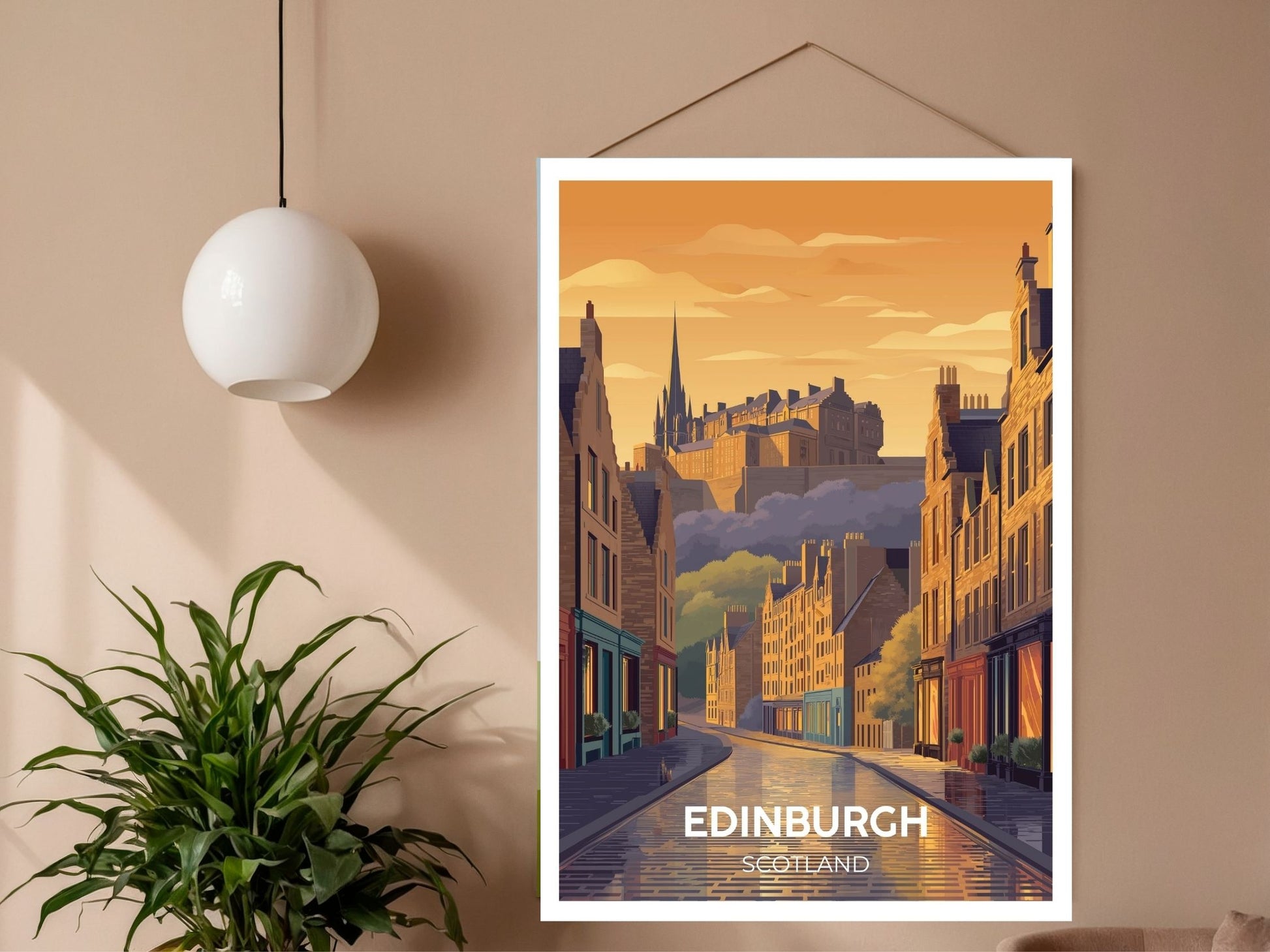 Close-up of Edinburgh Scotland travel poster matte texture – Atlas Prints