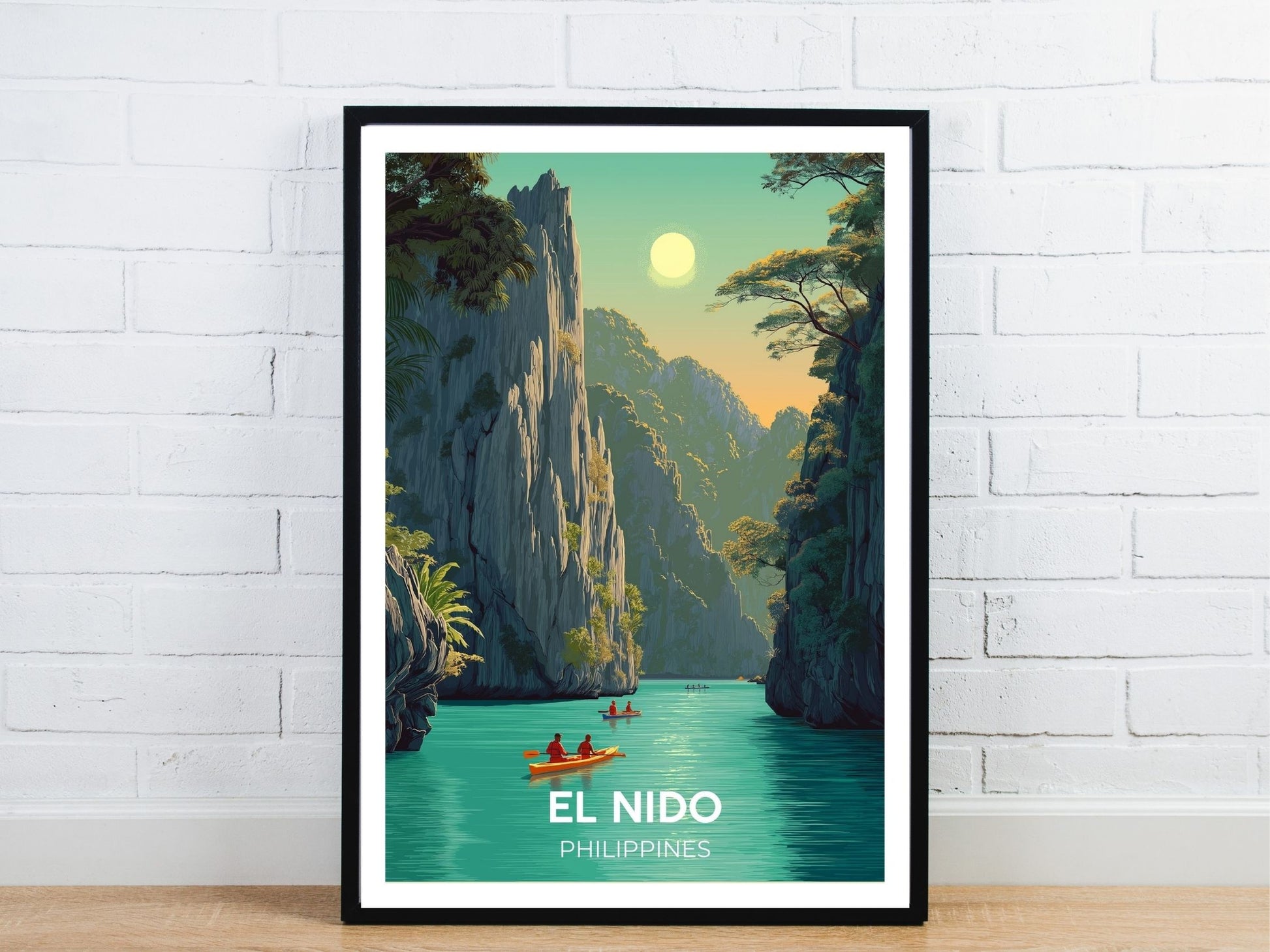 Minimal El Nido Philippines travel art poster – Atlas Prints