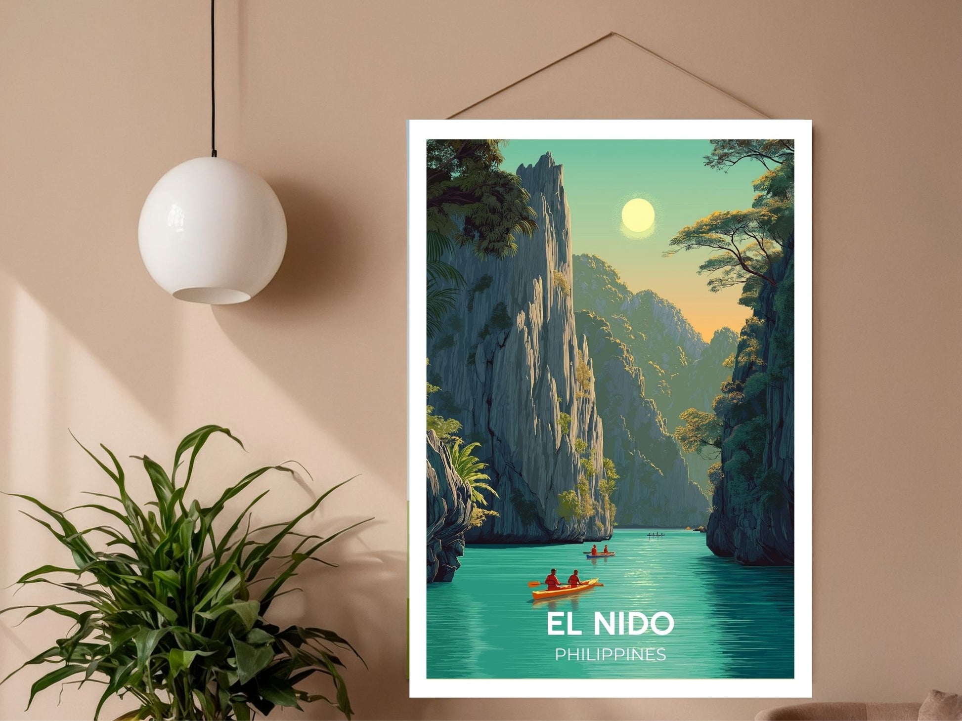 Close-up of El Nido Philippines travel poster matte texture – Atlas Prints