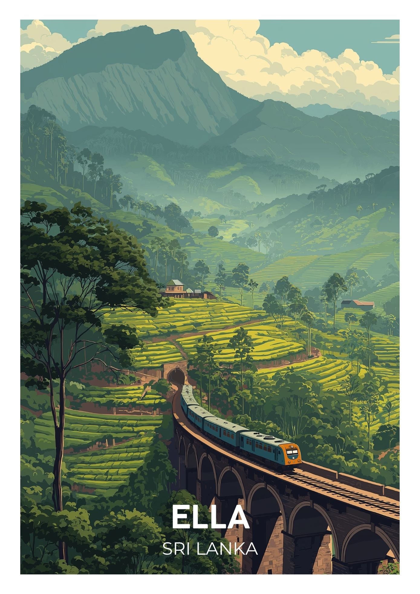 Vintage Ella Sri Lanka travel poster wall art print – Atlas Prints