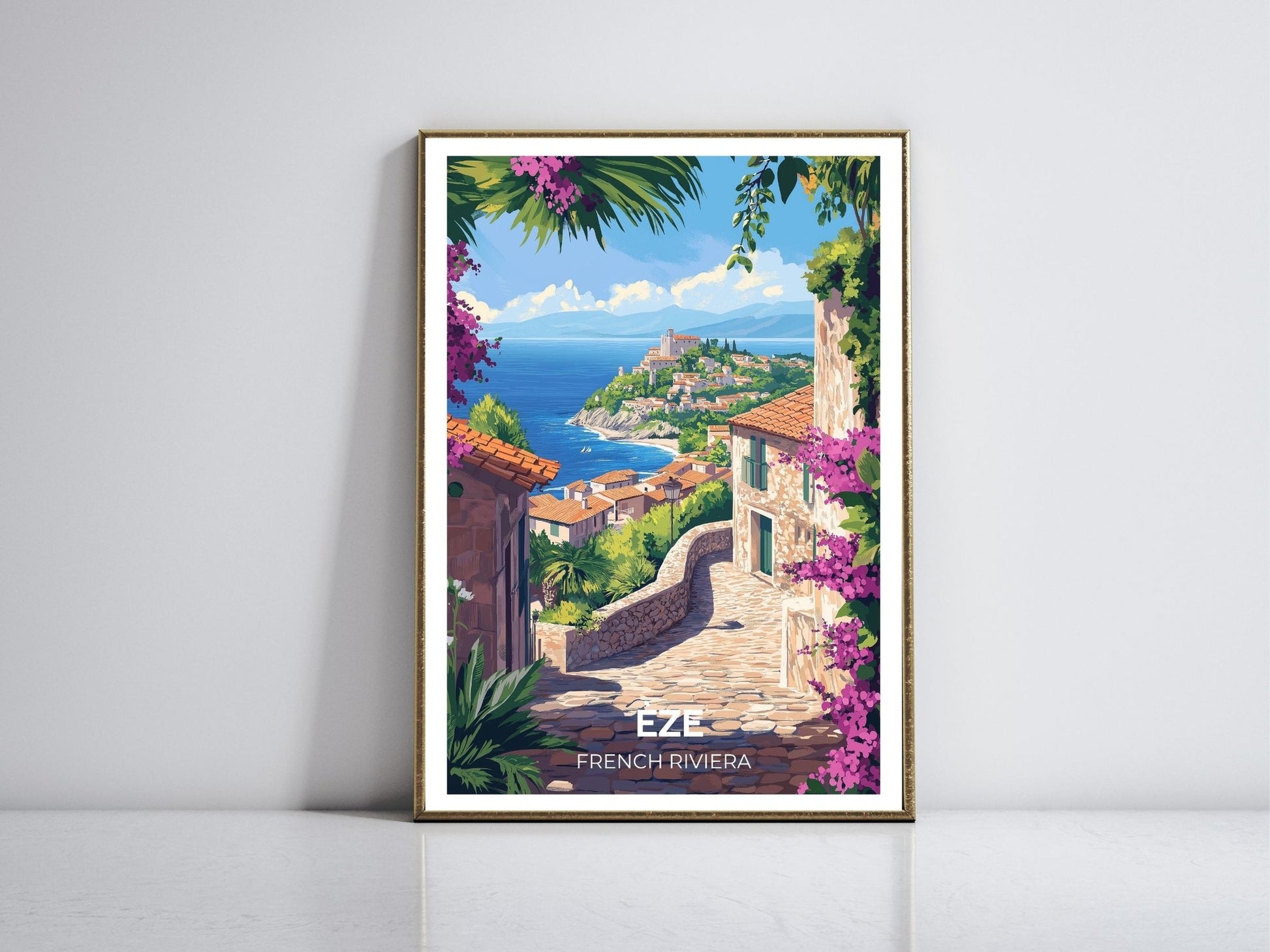 Eze framed vintage travel poster – Atlas Prints