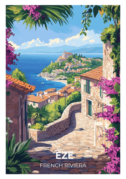 Vintage Eze travel poster wall art print – Atlas Prints