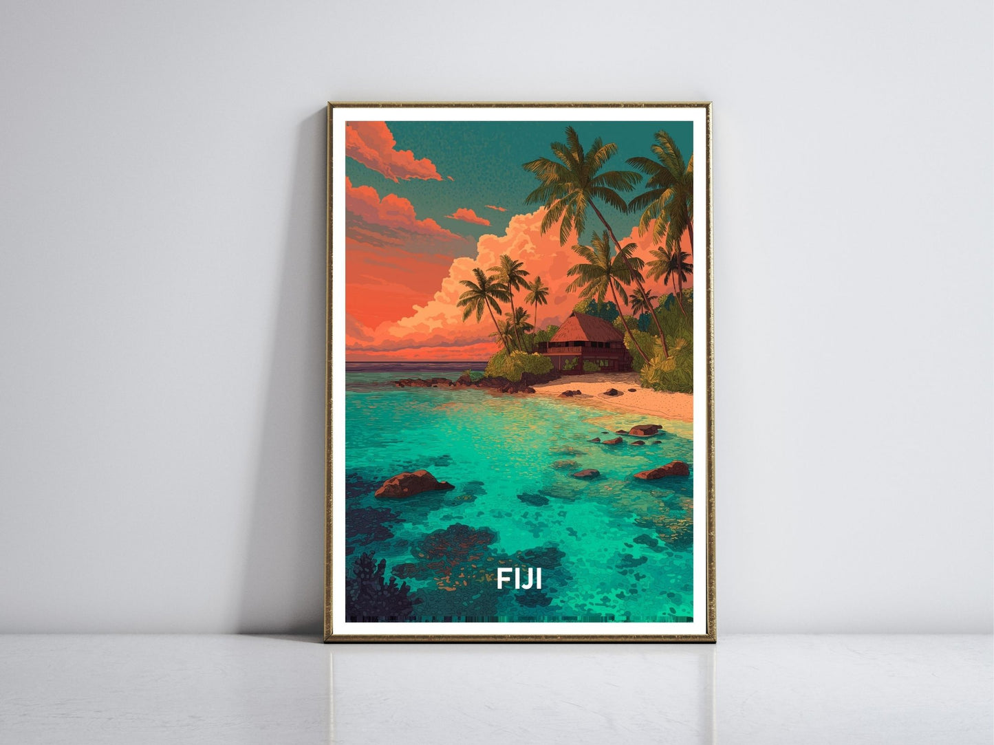Fiji framed vintage travel poster – Atlas Prints