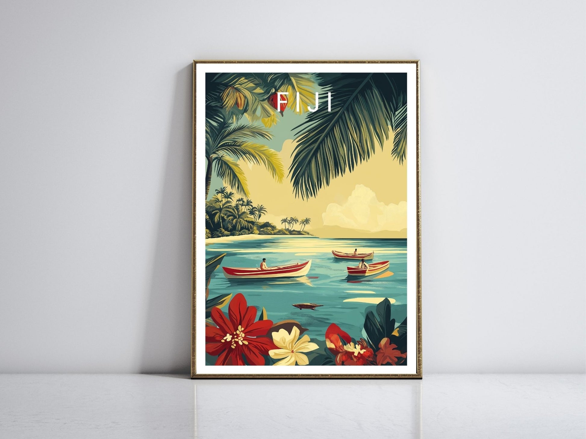 Fiji framed vintage travel poster – Atlas Prints