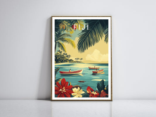 Fiji framed vintage travel poster – Atlas Prints