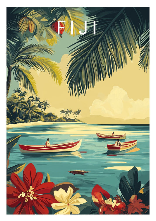 Vintage Fiji travel poster wall art print – Atlas Prints