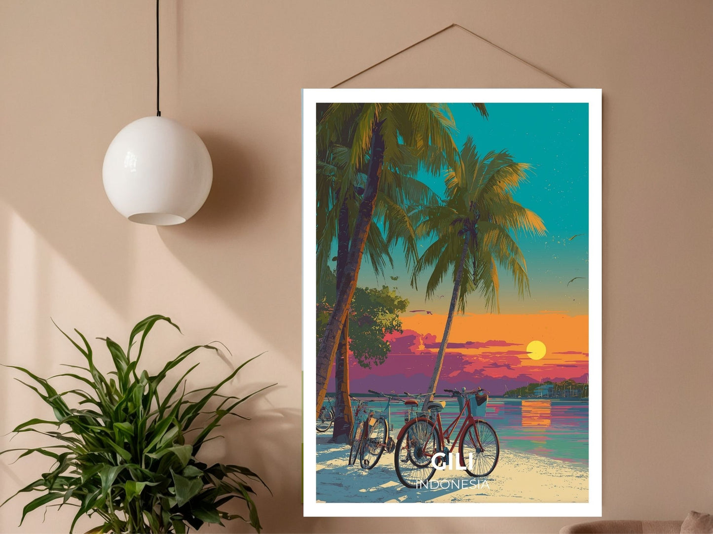 Close-up of Gili Trawangan Indonesia travel poster matte texture – Atlas Prints