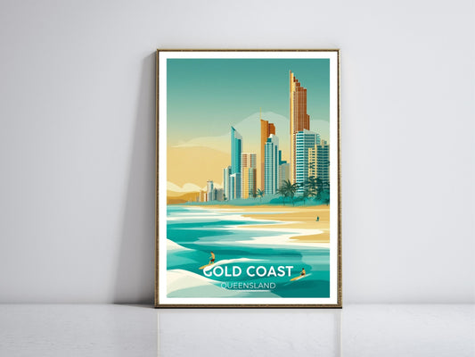 Gold Coast framed vintage travel poster – Atlas Prints