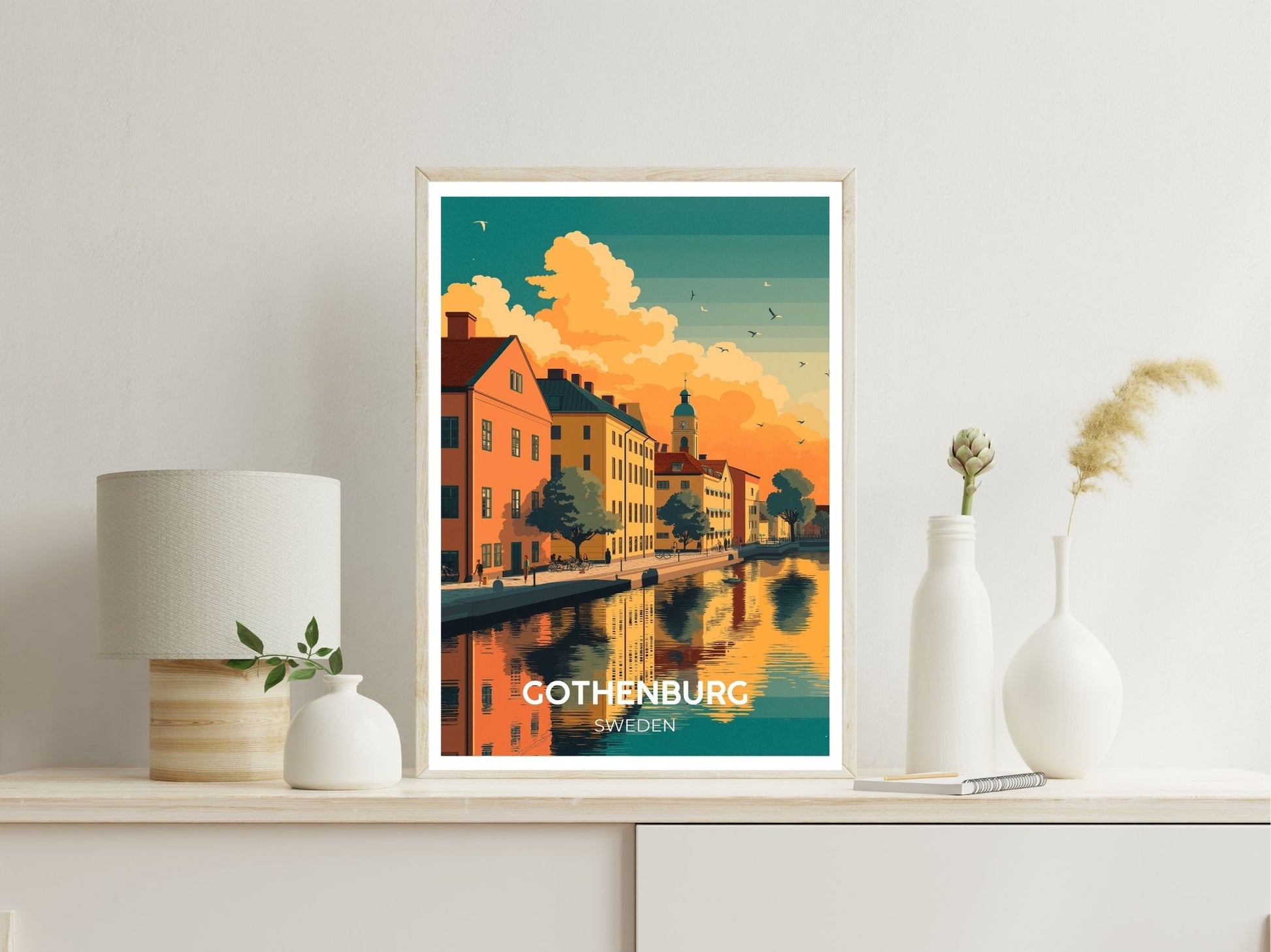Gothenburg Sweden wall art print displayed in bedroom – Atlas Prints