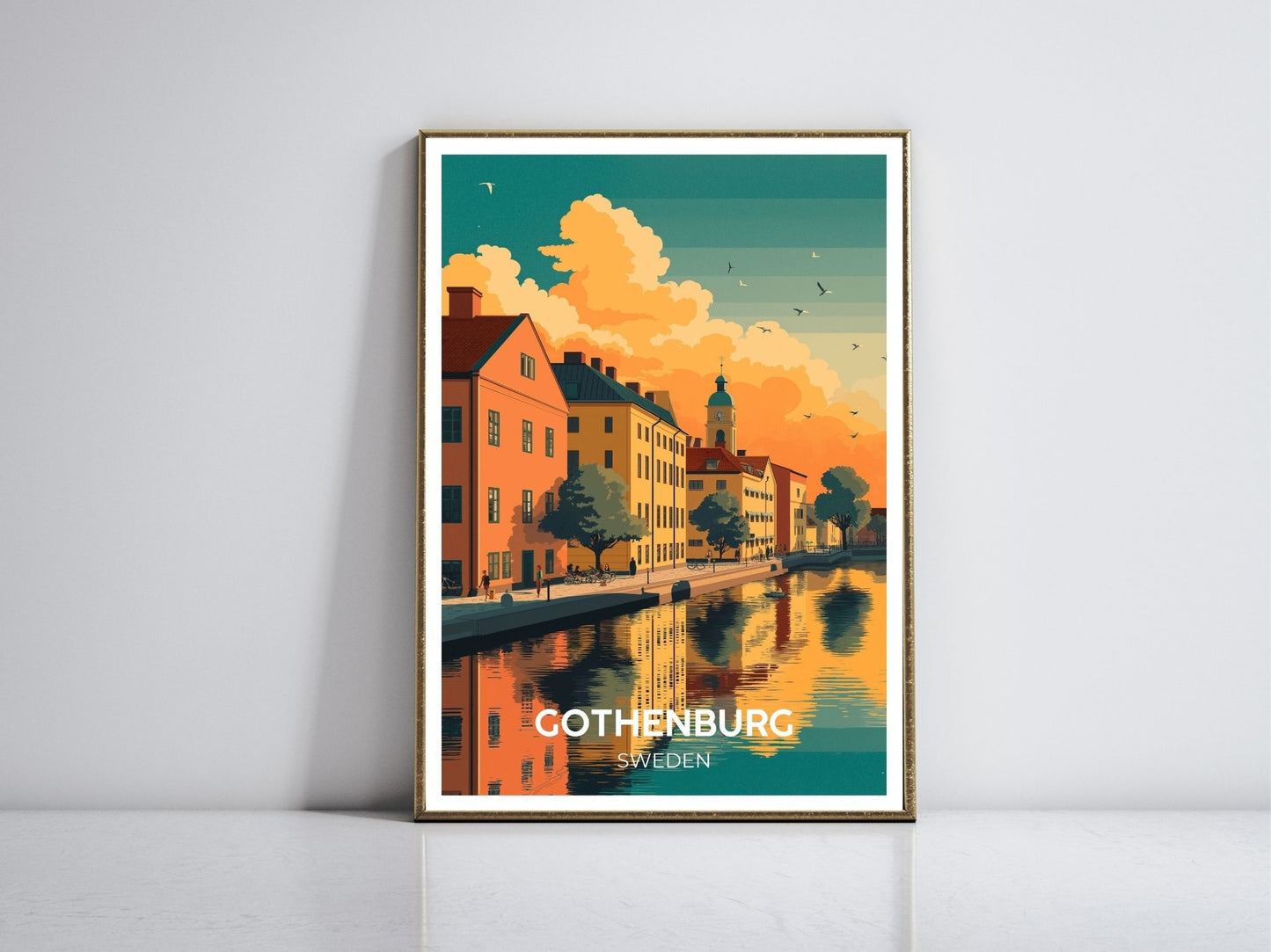 Gothenburg Sweden framed vintage travel poster – Atlas Prints