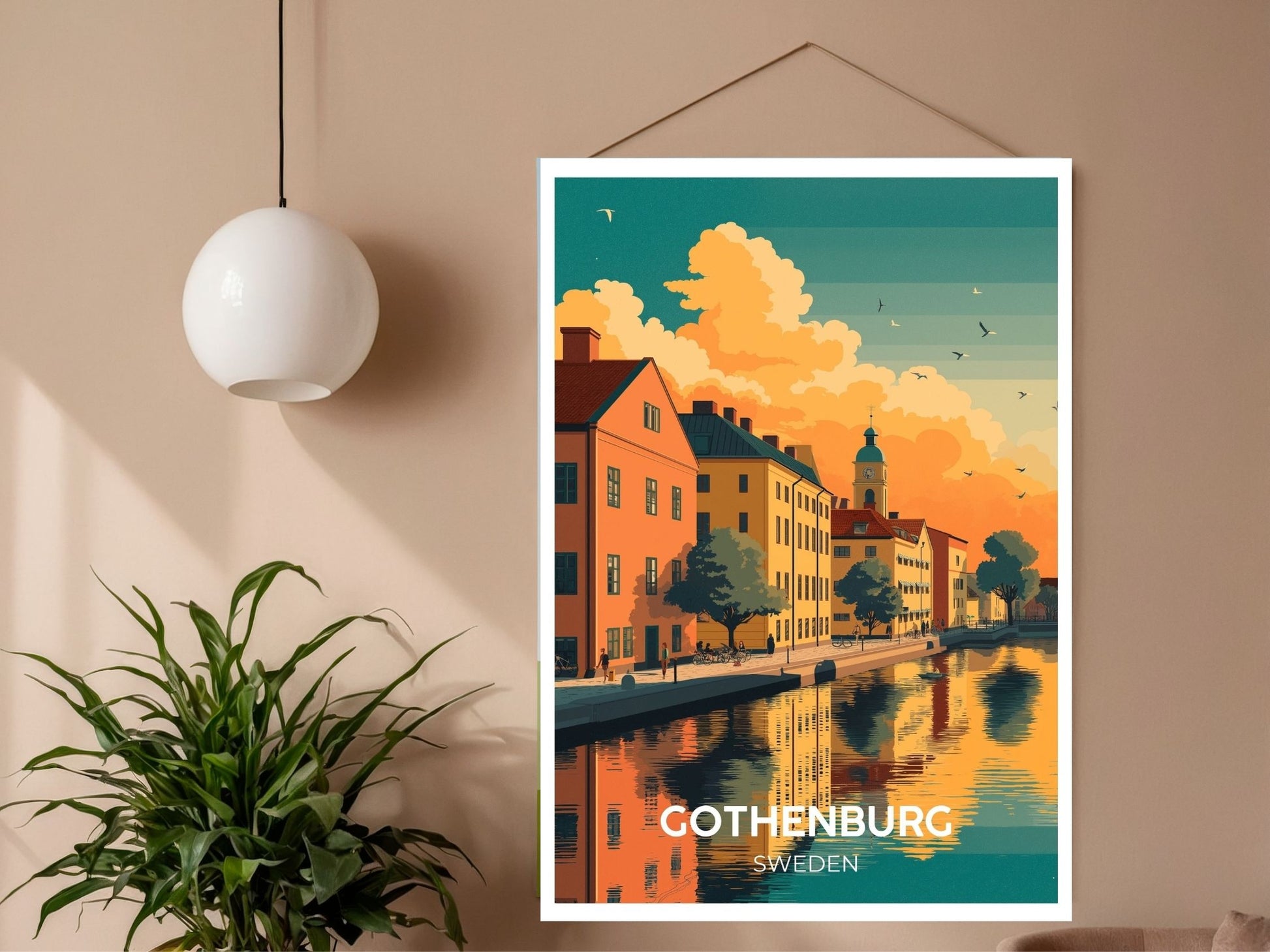 Close-up of Gothenburg Sweden travel poster matte texture – Atlas Prints