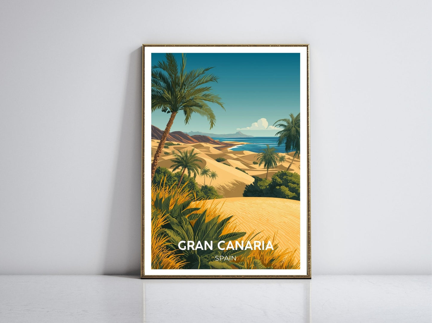 Gran Canaria Spain framed vintage travel poster – Atlas Prints