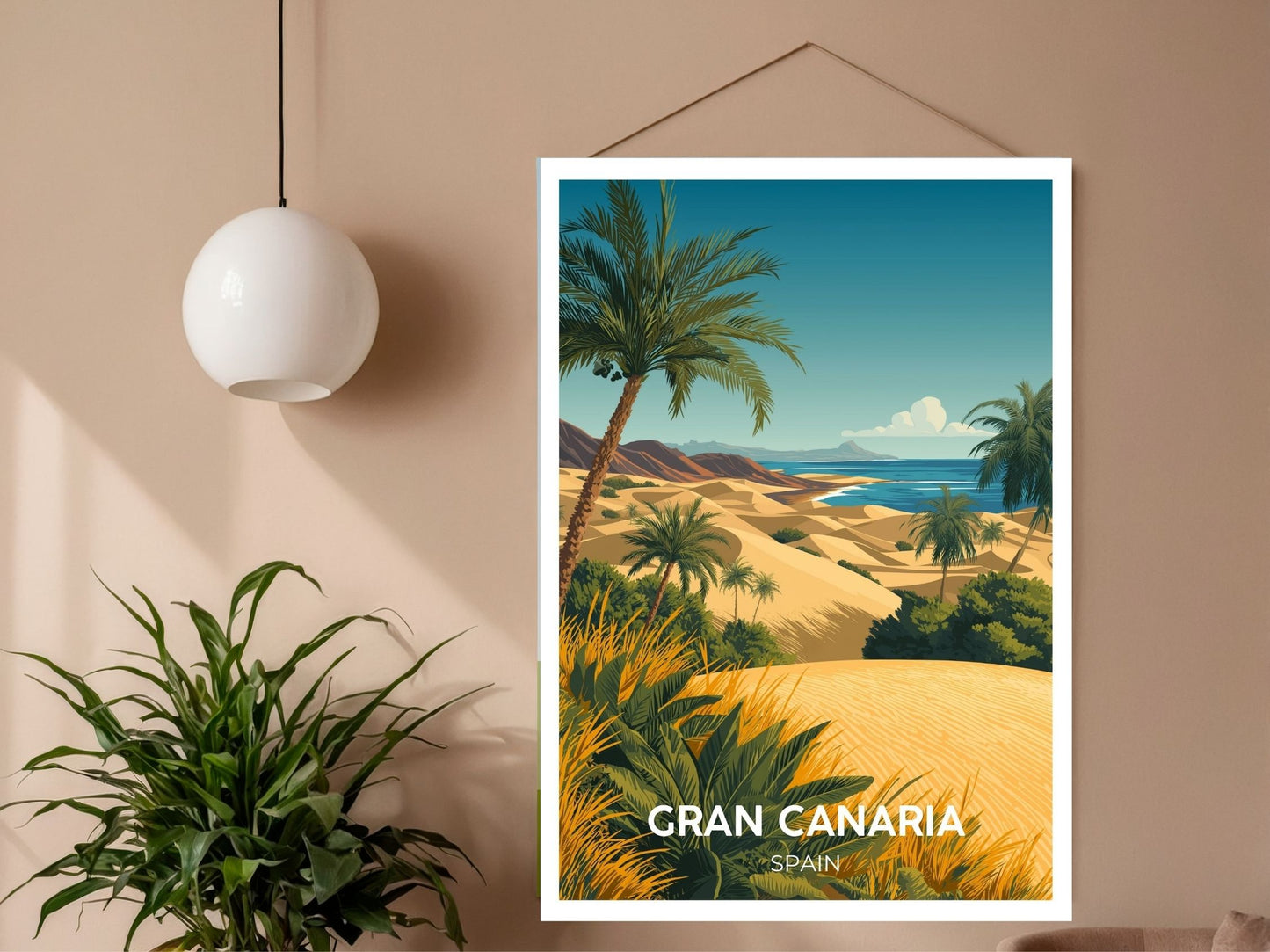 Close-up of Gran Canaria Spain travel poster matte texture – Atlas Prints