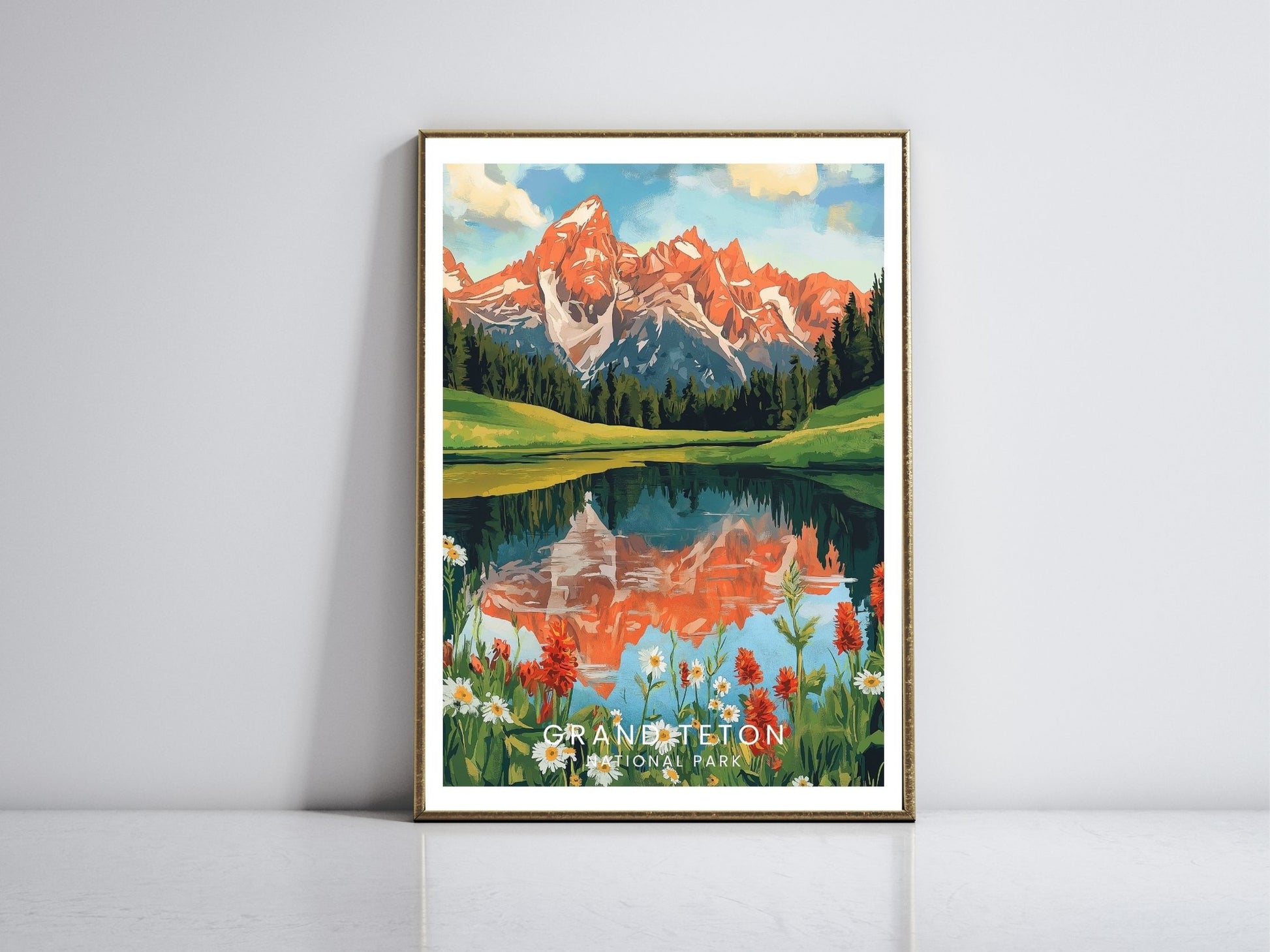 Grand Teton National Park framed vintage travel poster – Atlas Prints