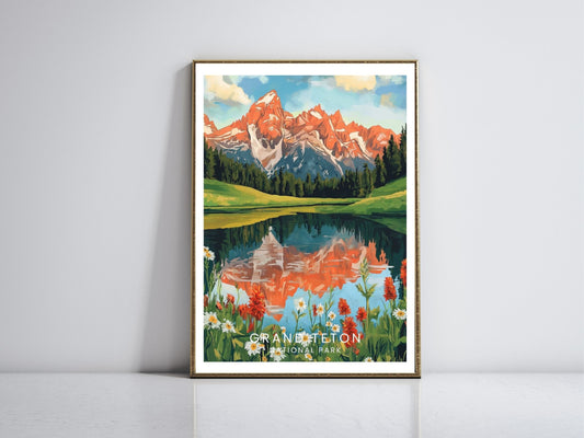 Grand Teton National Park framed vintage travel poster – Atlas Prints