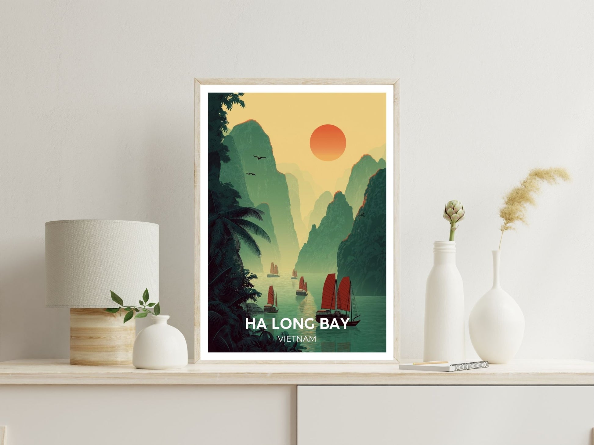 Ha Long Bay wall art print displayed in bedroom – Atlas Prints