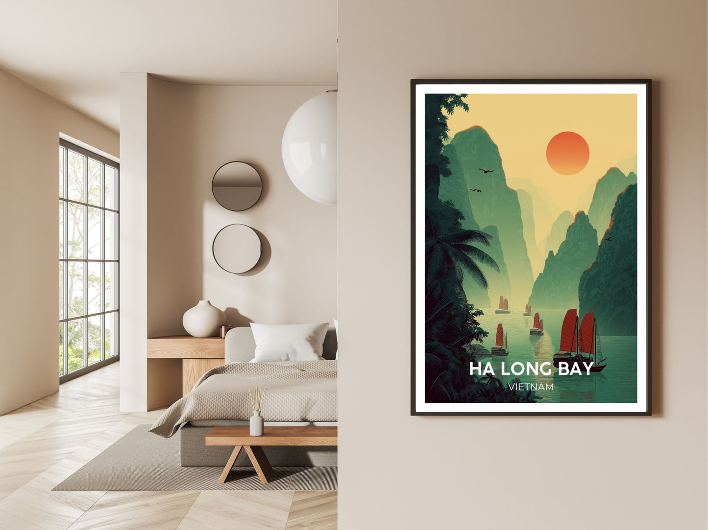 Gallery wall display of Ha Long Bay travel poster – Atlas Prints