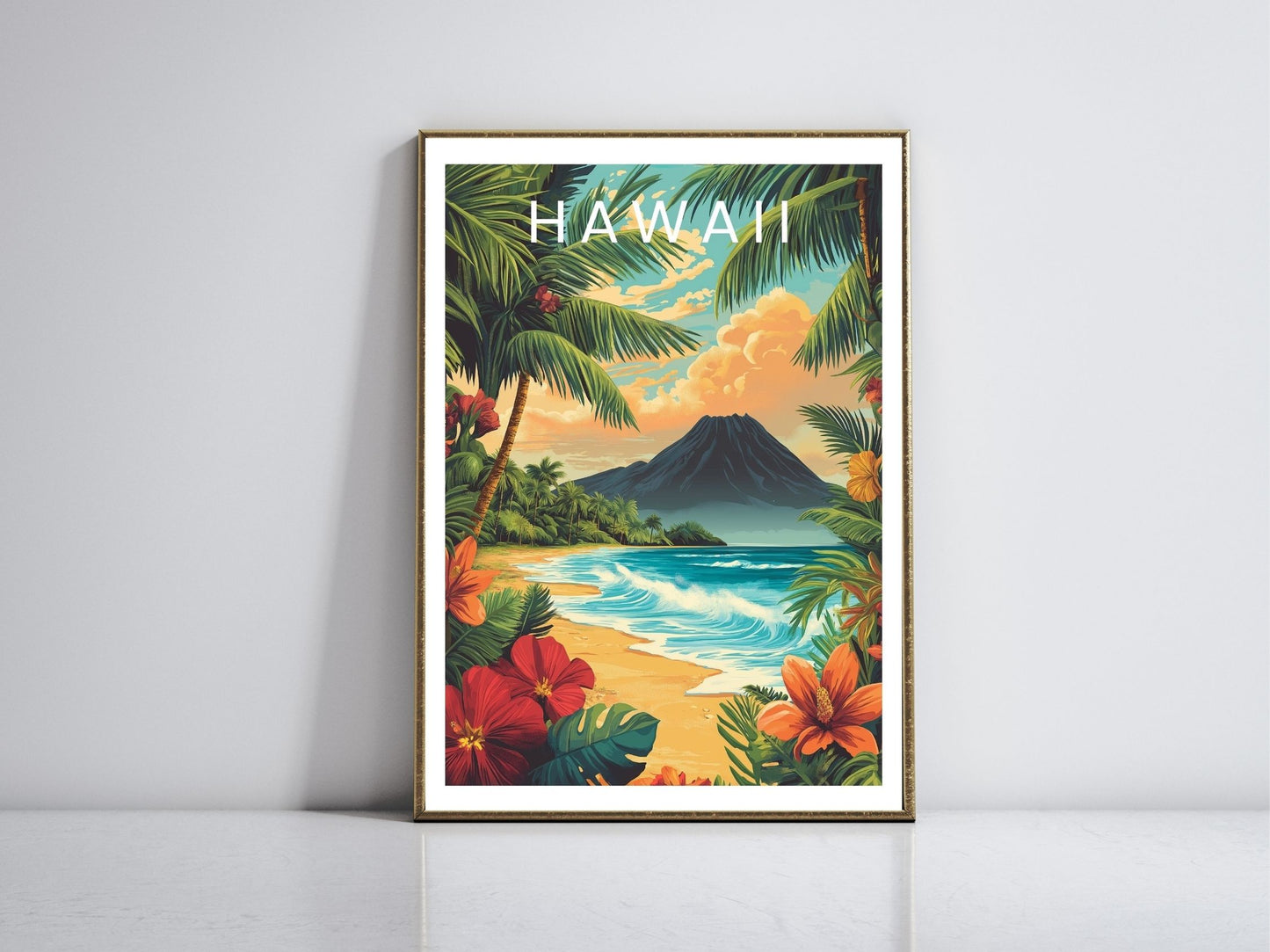 Hawaii framed vintage travel poster – Atlas Prints