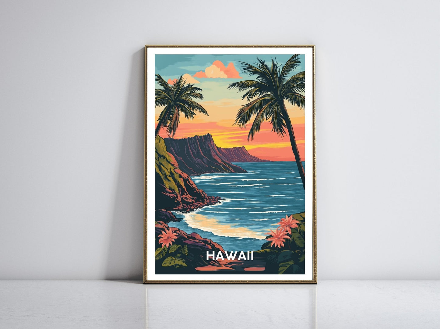 Hawaii Islands framed vintage travel poster – Atlas Prints