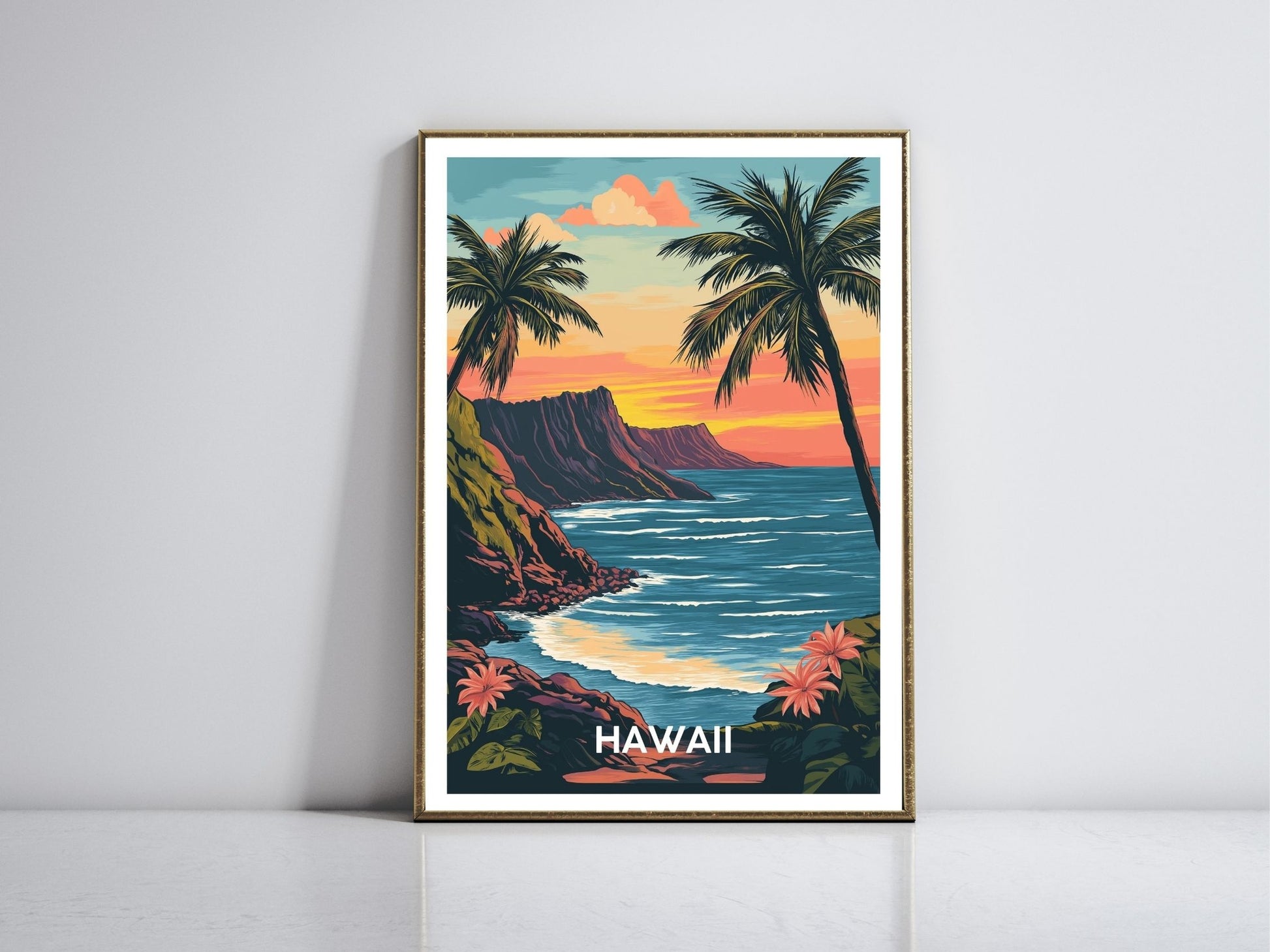 Hawaii Islands framed vintage travel poster – Atlas Prints
