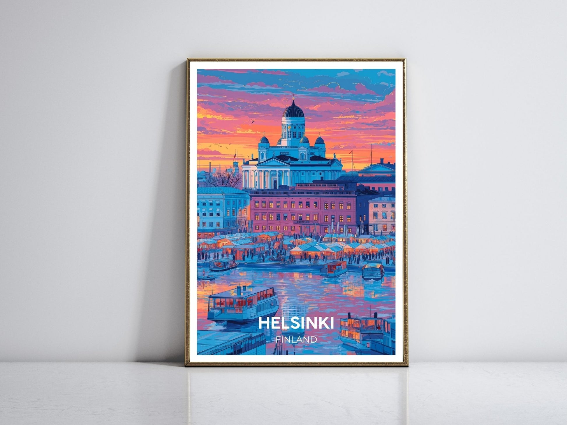 Helsinki Finland framed vintage travel poster – Atlas Prints
