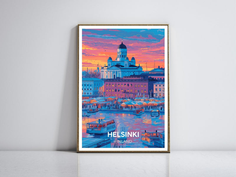 Helsinki Finland framed vintage travel poster – Atlas Prints