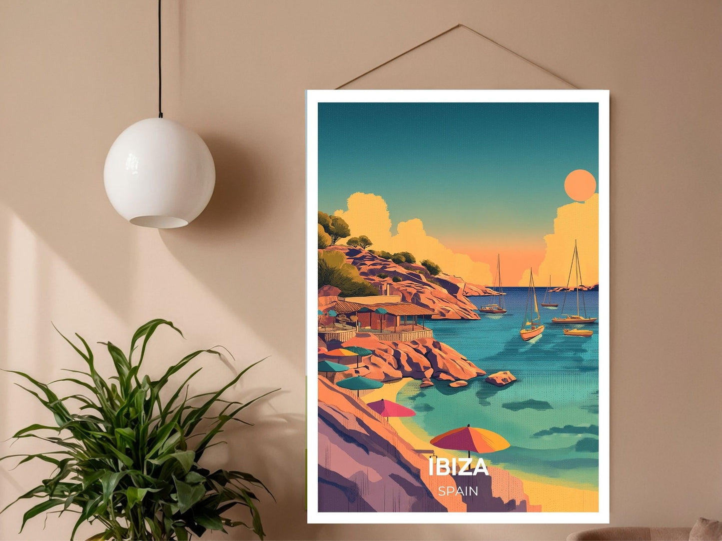 Close-up of Ibiza Spain travel poster matte texture – Atlas Prints