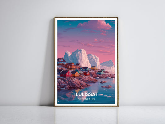 Ilulissat Greenland framed vintage travel poster – Atlas Prints
