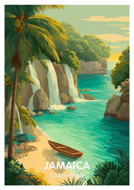Vintage Jamaica Caribbean travel poster wall art print – Atlas Prints