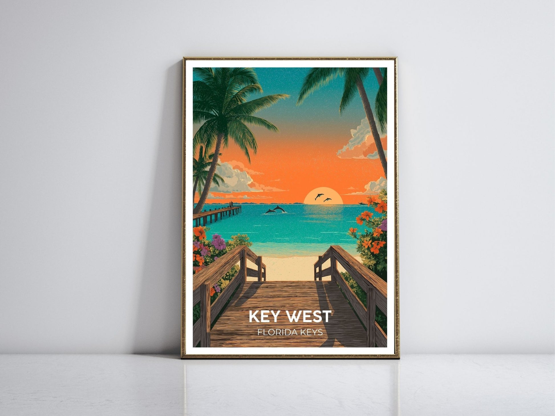 Key West Florida Keys framed vintage travel poster – Atlas Prints