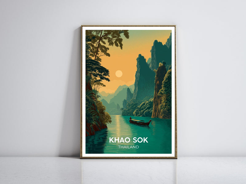 Khao Sok Thailand framed vintage travel poster – Atlas Prints