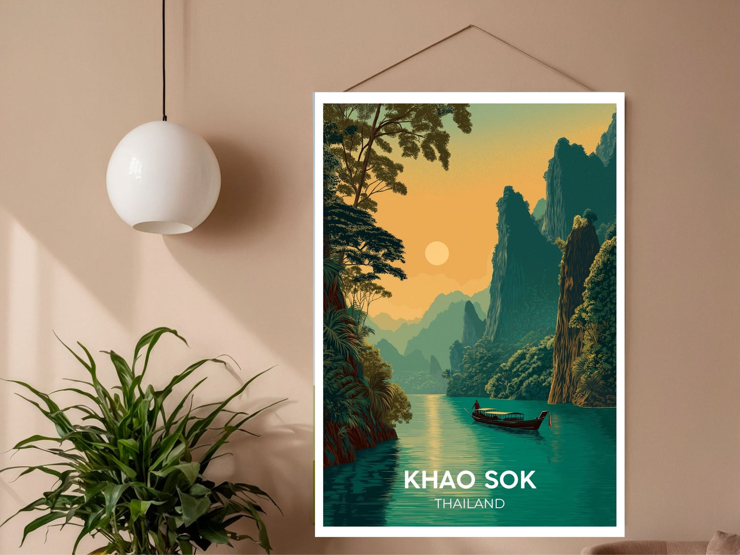Close-up of Khao Sok Thailand travel poster matte texture – Atlas Prints