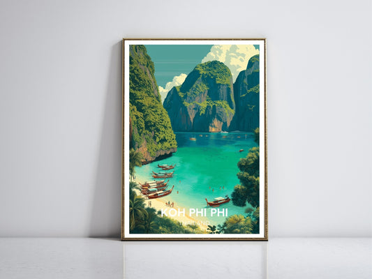 Koh Phi Phi framed vintage travel poster – Atlas Prints