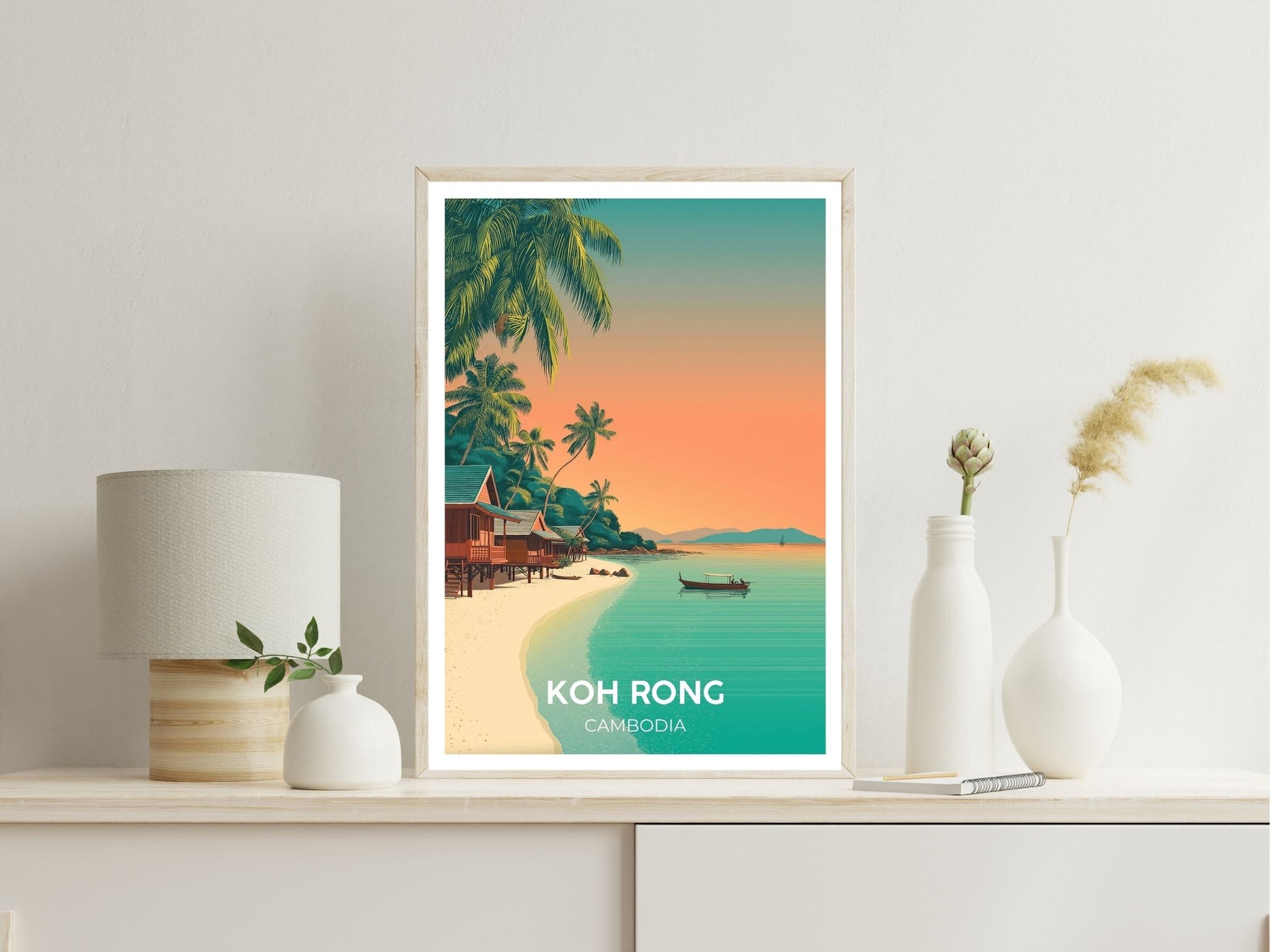 Koh Rong wall art print displayed in bedroom – Atlas Prints