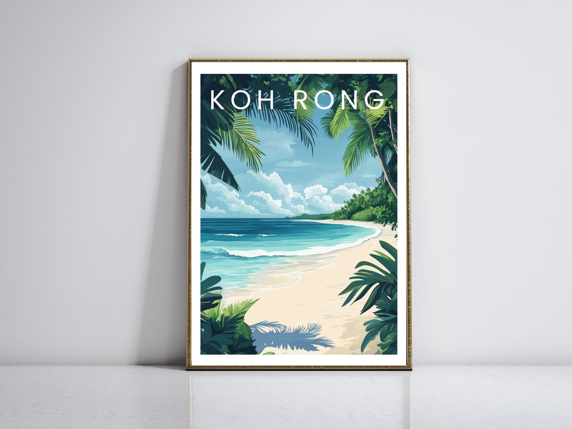 Koh Rong Cambodia framed vintage travel poster – Atlas Prints