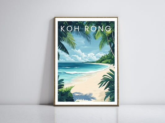 Koh Rong Cambodia framed vintage travel poster – Atlas Prints