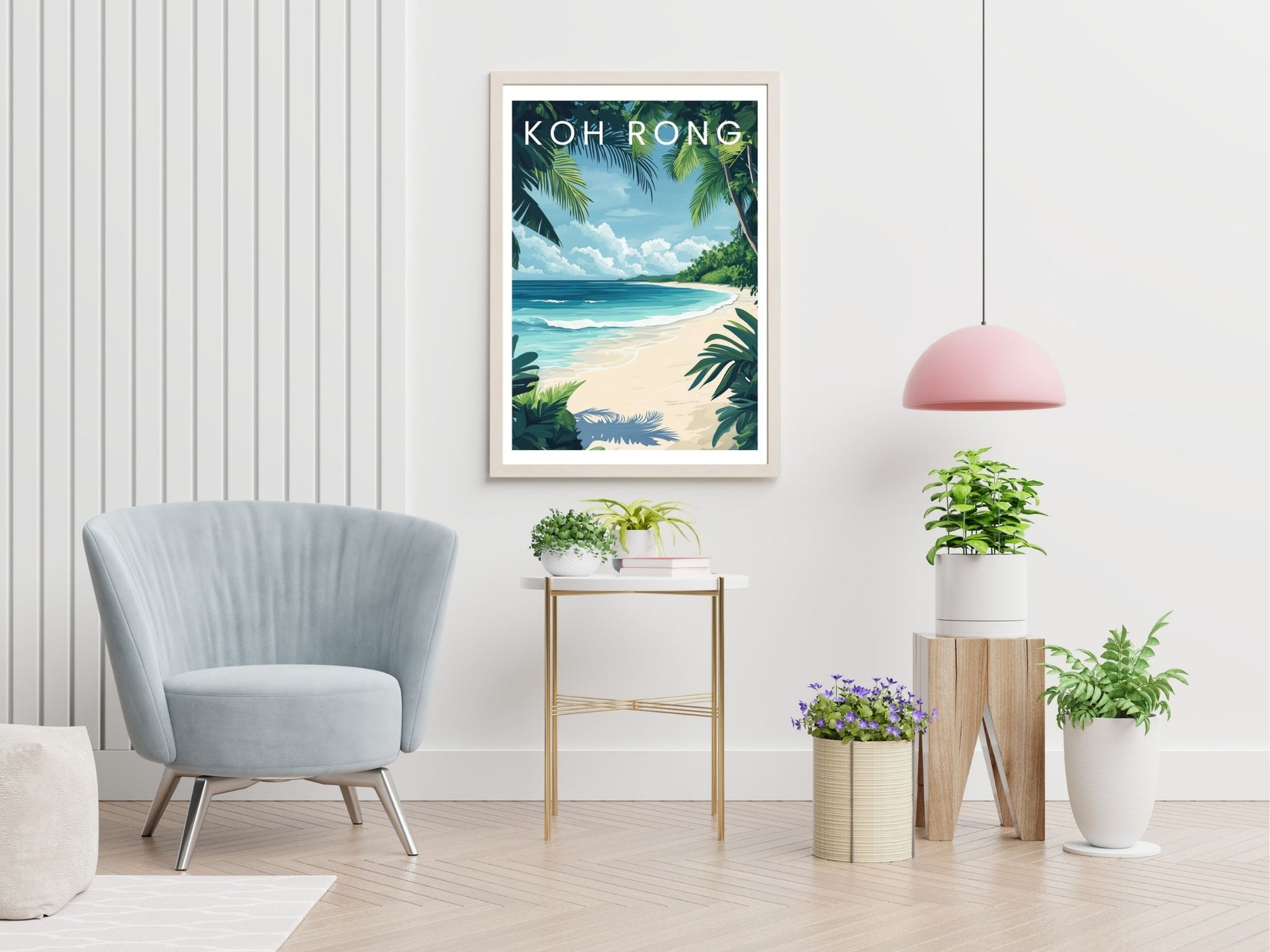 Koh Rong Cambodia travel print displayed in living room – Atlas Prints