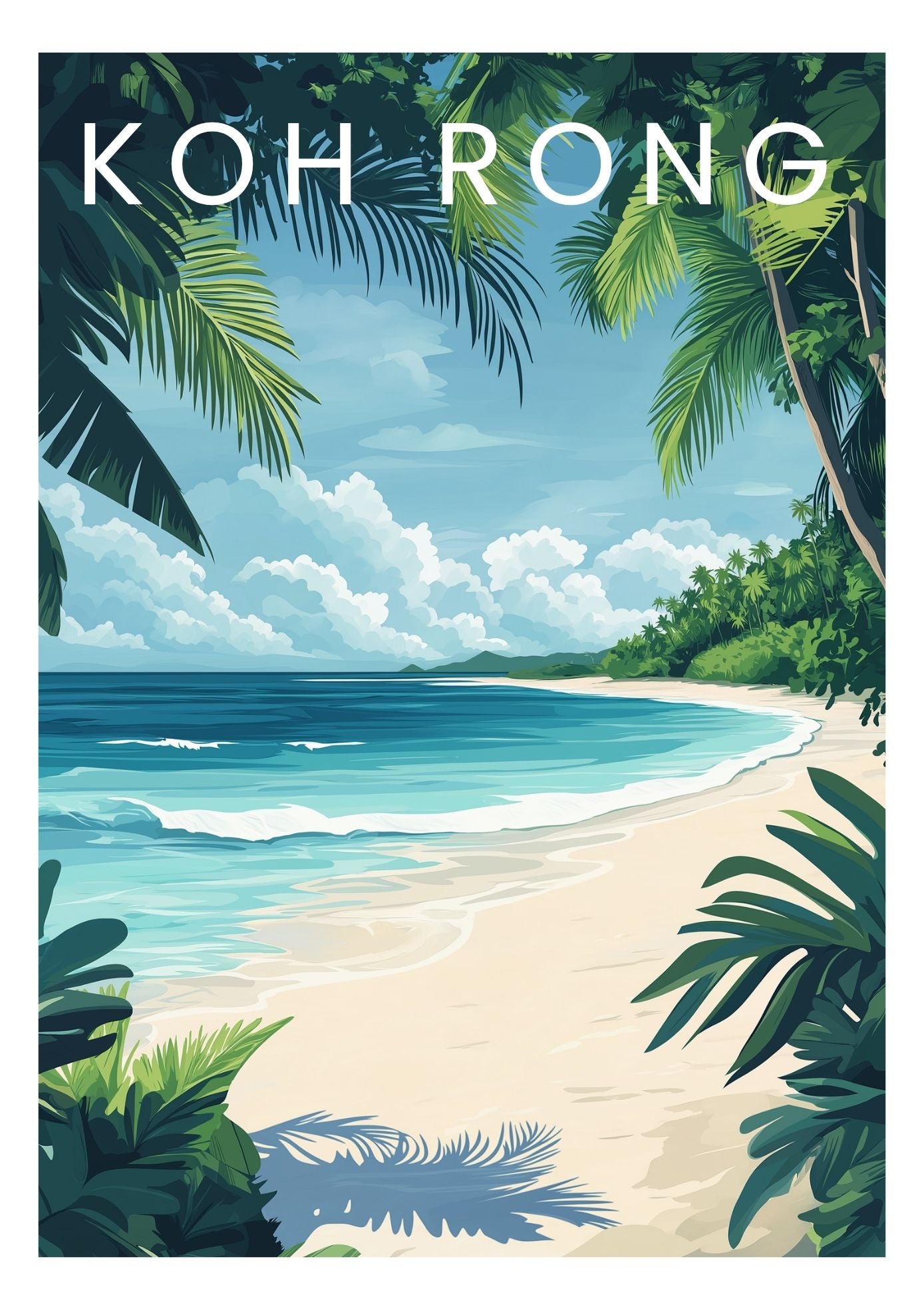 Vintage Koh Rong Cambodia travel poster wall art print – Atlas Prints