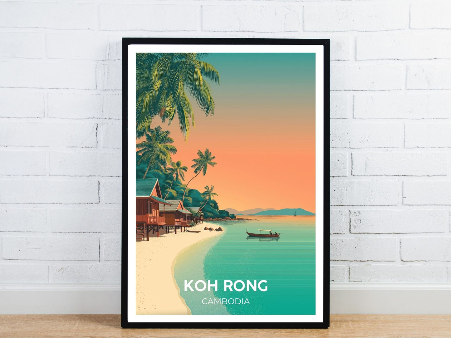 Minimal Koh Rong travel art poster – Atlas Prints