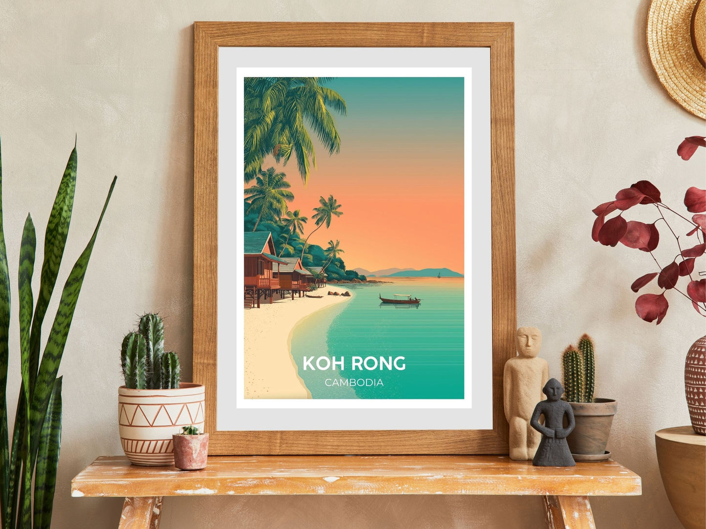 Close-up of Koh Rong travel poster matte texture – Atlas Prints