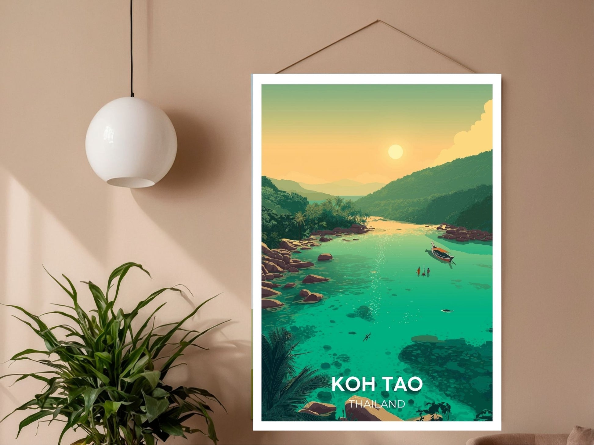 Close-up of Koh Tao Thailand travel poster matte texture – Atlas Prints